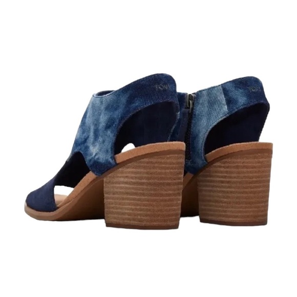 Toms Eliana Navy Cutout Block Heel Sandal - Picture 4 of 11